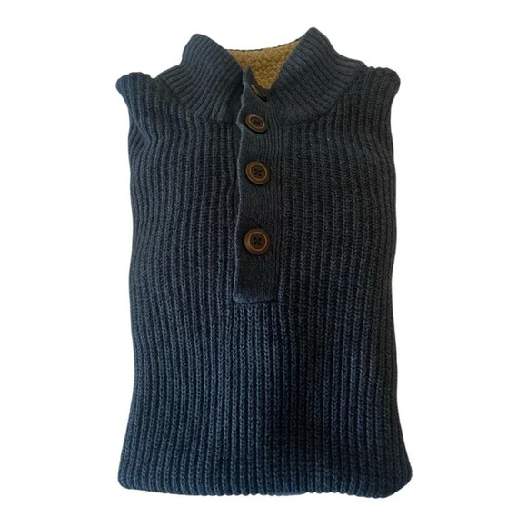 G.H. BASS & CO. Men’s Ribbed Sweater Size L Dusty Blue with Sherpa Lined… - Picture 6 of 6